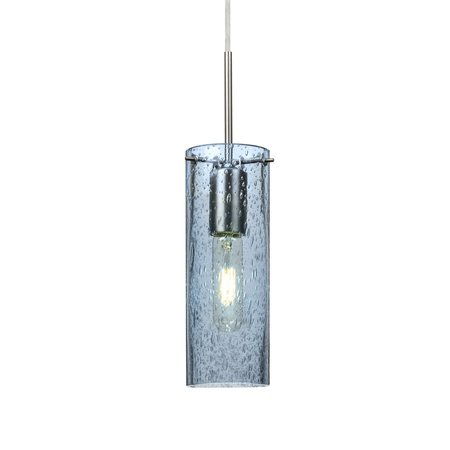 Juni 10 Cord Pendant, Blue Bubble, Satin Nickel, 1x60W Incandescent